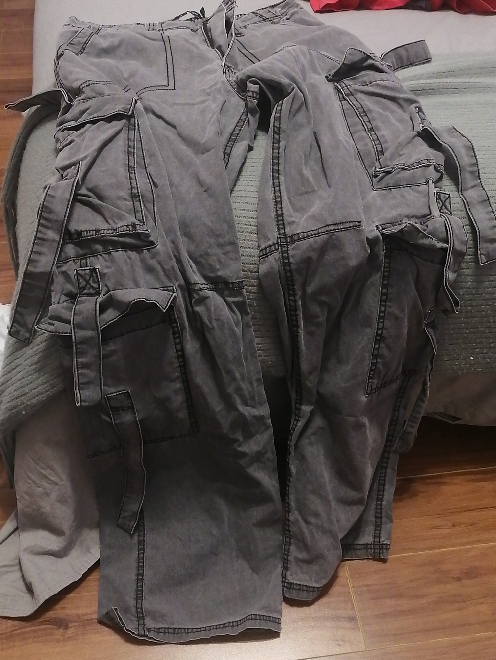 refuge Gray Heavy-Duty Cargo Pants with Multiple Utility Pockets